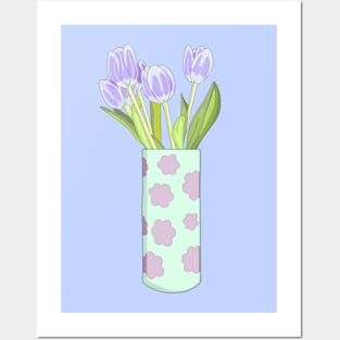 Vase of tulips Posters and Art